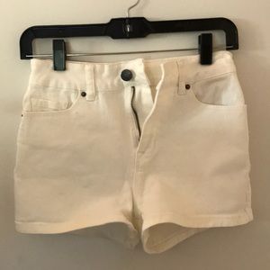 White high rise (Erin) jean shorts